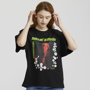 Uniqlo Billie Eilish by Takashi Murakami oversized black t-shirt